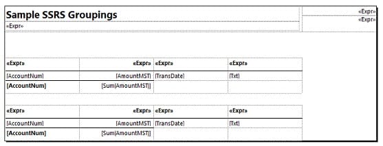 Sample SSRS Grouping in Dynamics 365