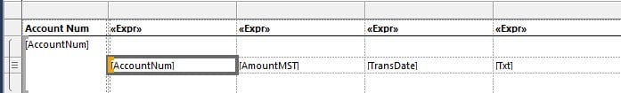 Account row screenshot Dynamics 365 for finance and operation